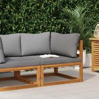 Modulinė kampinė sofa su tamsiai pilkomis pagalvėlėmis, akacija