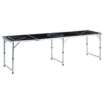 Beer Pong žaidimo stalas, juodas, 240 cm, sulankstomas
