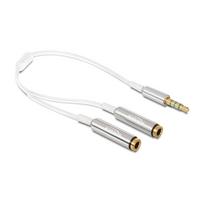 DeLOCK - Audio-Splitter - Mini-Phone 3,5 mm, 4-polig (M) - Mini-Phone 3,5 mm, 4-polig (W) - 25cm - weiß (65576)
