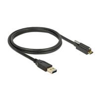 DeLOCK - USB-Kabel - USB Type A (M) bis USB-C (M) - USB 3,1 Gen 2 - 3 A - 1,0m - Daumenschrauben - Schwarz (83717)