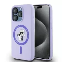 Karl Lagerfeld KLHMP15LSCMKCRHU iPhone 15 Pro 6.1" purple hard case with Silicone KC Heads Ring MagSafe