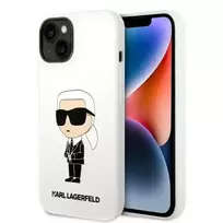 Karl Lagerfeld KLHCP14MSNIKBCH iPhone 14 Plus | 15 Plus 6.7" hard case, white | white Silicone Ikonik