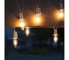 Papildoma LED lauko girlianda CONE FILAMENT 20xE10 14m skaidri / šilta balta IP44