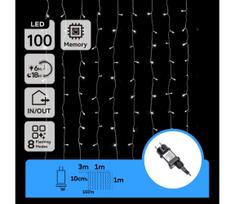 Aigostar - LED lauko girlianda 100 x LED / 8 režimų / 4 x 1 m / IP44 / šalta balta