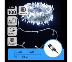 Aigostar - LED lauko girlianda 100xLED/8 funkcijų 13m IP44 šaltai balta