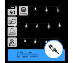 Aigostar - LED Lauko girlianda 50xLED/8 funkcijų 8m IP44 šaltai balta