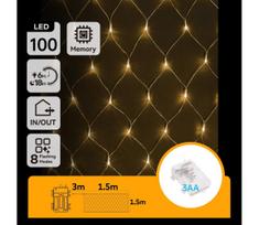 Aigostar - LED lauko girlianda 100xLED/8 funkcijų 4,5x1,5m IP44 šiltai balta