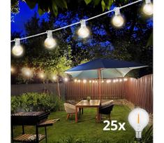 Brilagi - LED lauko dekoratyvinė girlianda GIRLANDA 25xE12 20 m balta IP44 šiltai balta