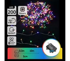 Aigostar - lauko LED girlianda, 200 LED / 8 funkcijų, maitinimas 3 × AA, 10,3 m, IP44, daugiaspalvė