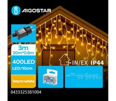 Aigostar - LED lauko girlianda 400xLED/8 funkcijų 23x0,6m IP44 šiltai balta