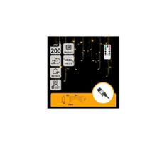 Aigostar - LED lauko kalėdinė girlianda 200xLED/6W/230V/8 funkcijų 3x1m IP44 šiltai balta + su nuotoliniu pulteliu