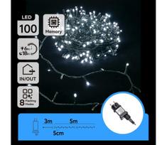 Aigostar - LED lauko girlianda 100xLED/8 funkcijų 8m IP44 šaltai balta
