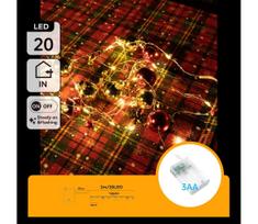Aigostar - LED  girlianda 20xLED/3xAA 2m šiltai balta