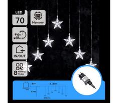 Aigostar - LED lauko girlianda 70xLED/230V 1,2x1m IP44 šaltai baltos žvaigždės