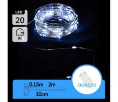 Aigostar - LED  girlianda 20xLED/2x3V 2m šaltai balta