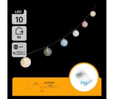 Aigostar - LED girlianda 10xLED/3xAA 2m šilta balta