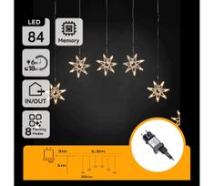 Aigostar - LED lauko girlianda 84xLED/230V 1,2x1m IP44 šiltai balta, snaigės