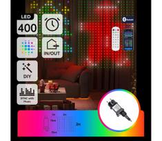Aigostar - LED RGBY dekoratyvinė girlianda 400xLED/15W/230V 2x2m IP44 + su nuotoliniu valdymo pultu