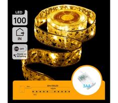 Aigostar - LED girlianda 100xLED/3xAA 10m šilta balta auksinė
