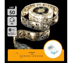 Aigostar - LED girlianda 50xLED/3xAA 5m šiltai balta sidabrinė