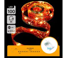Aigostar - LED girlianda 100xLED/3xAA 10m šilta balta raudona