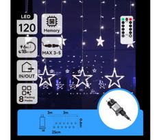 Aigostar - LED lauko kalėdinė girlianda 120xLED/6W/230V/8 režimų 3x0,6m IP44 šaltai balta + su nuotolinio valdymo pultu