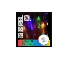 Aigostar - LED RGBY lauko girlianda 25xLED/8 režimai 3xAA 2,5 m IP44 lašeliai