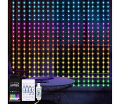 LED RGB pritemdoma užuolaida WIZARD 400xLED/USB 2x2m + nuotolinio valdymo pultas