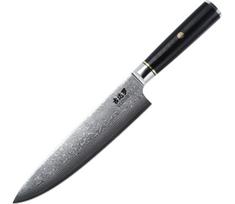 Gudaro - Damasko plieno šefinis peilis AKIRO 8", 67 sluoksnių plieno, ilgis 20 cm, juodas