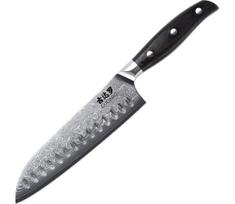 Gudaro - damaskinis Santoku virtuvinis peilis SHIRO 7", 67 sluoksnių plieno, ilgis 17,5 cm