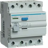Srovės nuotėkio relė Hager CD425J (A, 25A, 4P, 30mA, 230V)
