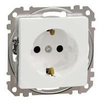 Kištukinis lizdas su įžeminimu ir apsauga nuo vaikų Schneider Electric Sedna Design SDD111022 (baltas)