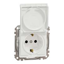 Kištukinis lizdas su įžeminimu ir dangteliu Schneider Electric Sedna Design SDD211024 (baltas, IP44)