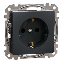 Kištukinis lizdas su įžeminimu ir apsauga nuo vaikų Schneider Electric Sedna Design SDD114022 (antracitas)