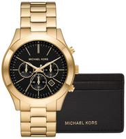 Vyriškas laikrodis + kortelių dėklas MICHAEL KORS MK1076SET + dėžutė | MK1076SET | 796483613270