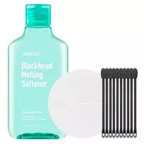 Jumiso - Blackhead Melting Softner + Cotton Pads + Cotton Swab - Rinkinys Inkštirams Šalinti + Vatos Diskeliai ir Vatos Pagaliukai - 150ml/40vnt/10vn