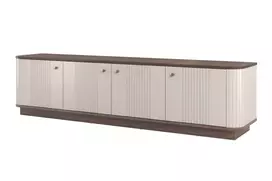 Tv Set Vesper 187 Cm - Cashmere / Nut / Gold Handles