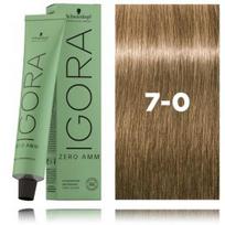Schwarzkopf Professional Igora Zero AMM profesionalūs plaukų dažai be amoniako - 7-0 Medium Blonde Natural
