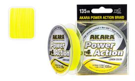 Pintas Valas AKARA Power Action X-4 Geltonas, Ilgis 135m, Storis 0,20mm, Testas 15,1kg.