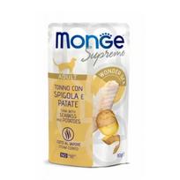 Monge Supreme Adult konservai su tunu, jūros ešeriu ir bulvėmis katėms, 80 g
