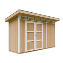Premium kokybės sodo namelis Timbela M902A, 239 x 161 x 412 cm, su dažų rinkiniu Harvest Honey