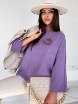 Moteriškas violetinis oversize megztinis Justi, Universalus