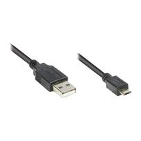 GoodConnections Anschlusskabel USB 2.0 Stecker A an Stecker Micro B, schwarz, 5m,