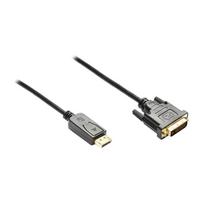 GoodConnections Anschlusskabel DisplayPort an DVI-D 24+1 Stecker, Full HD, vergoldete Kontakte, CU, schwarz, 1,8m,