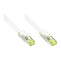 GoodConnections RJ45 Patchkabel mit Cat. 7 Rohkabel und Rastnasenschutz (), S/FTP, PiMF, halogenfrei, 500MHz, OFC, weiß, 40m,