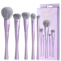 JESSUP_SET Prabangus violetinės spalvos veido makiažo šepetėlių rinkinys 5 vnt. T514 14 vnt.