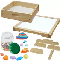 MASTERKIDZ sensorinis rėmelis - LED skydelis + smėlio žaidimų priedų rinkinys