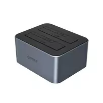 Orico 6626C3-C-V1 2-Drive Docking Station with Offline Clone Function 2.5"/3.5" SATA HDD/SSD – pilkos spalvos