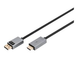 Digitus 4K DisplayPort Adapter Cable, DP – HDMI Type A | DB-340202-018-S | 1.8 m