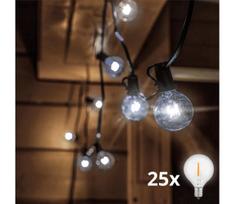 Brilagi - LED lauko dekoratyvinė girlianda GIRLANDA 25xE12 20m IP44 šaltai balta